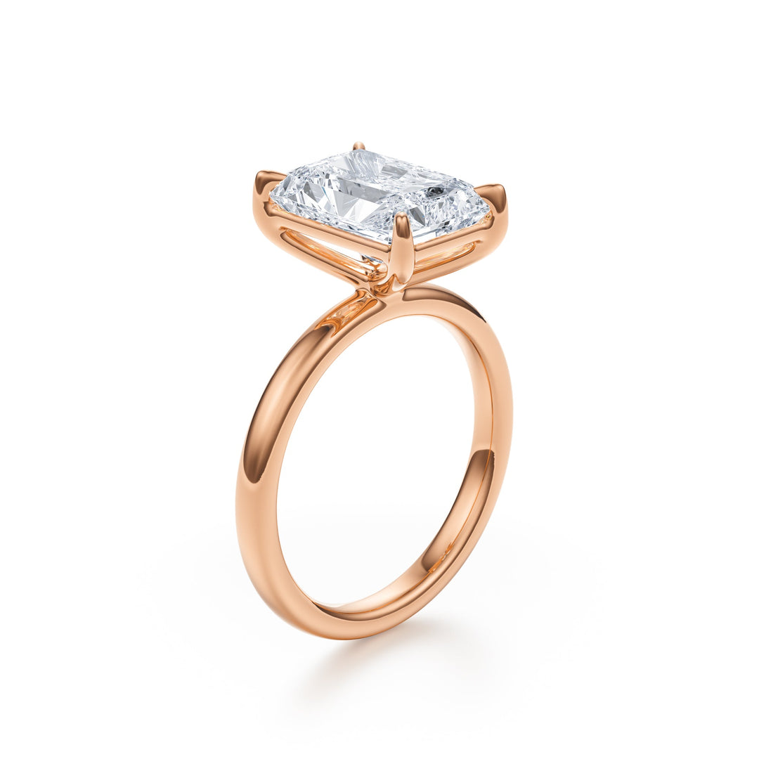 Radiant Cut Solitaire Gold Ring - R1036 in Ring by 18 KARATS