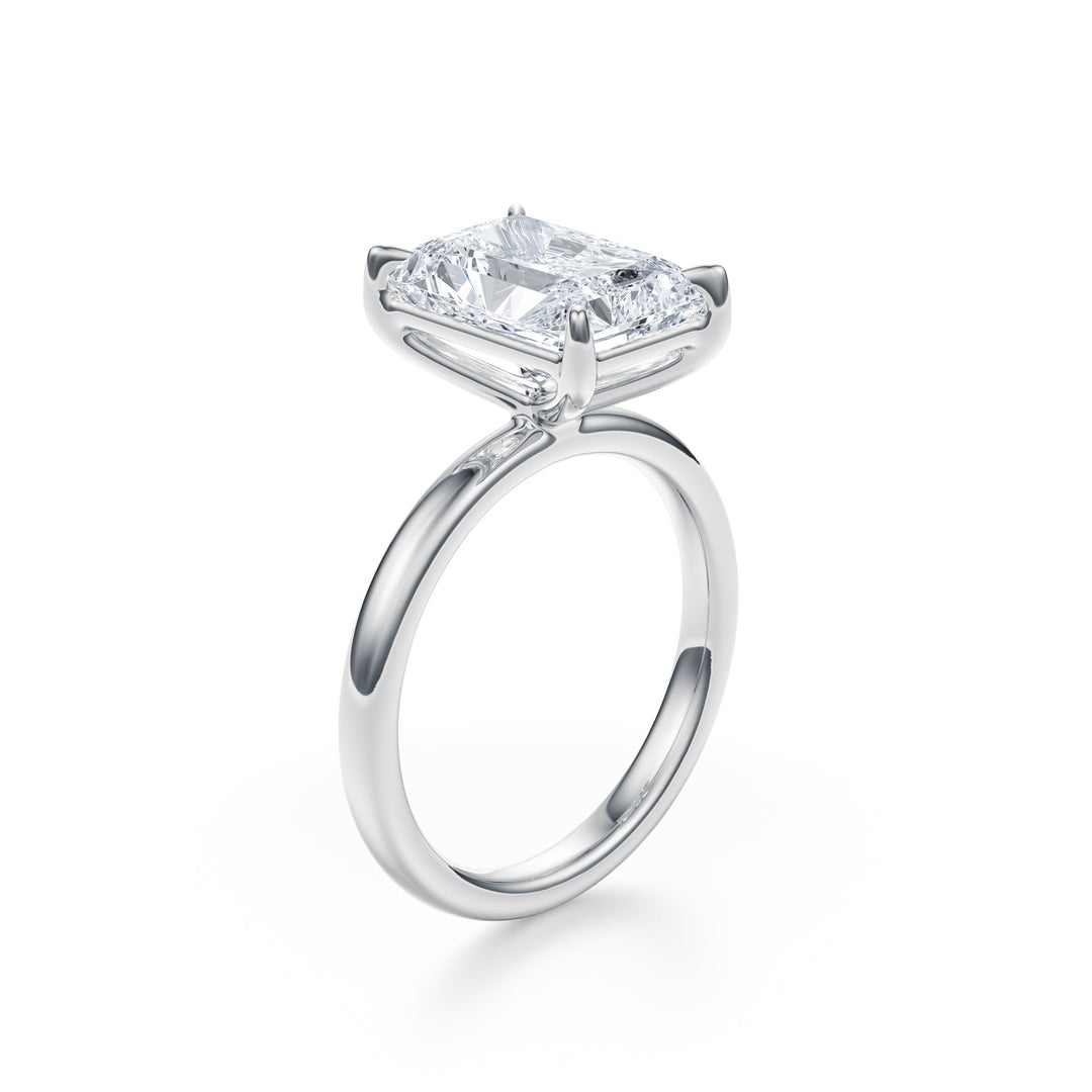 Radiant Cut Solitaire Gold Ring - R1036 in Ring by 18 KARATS