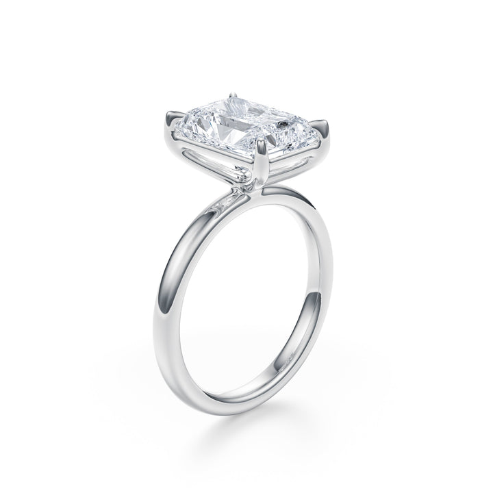 Radiant Cut Solitaire Gold Ring - R1036 in Ring by 18 KARATS