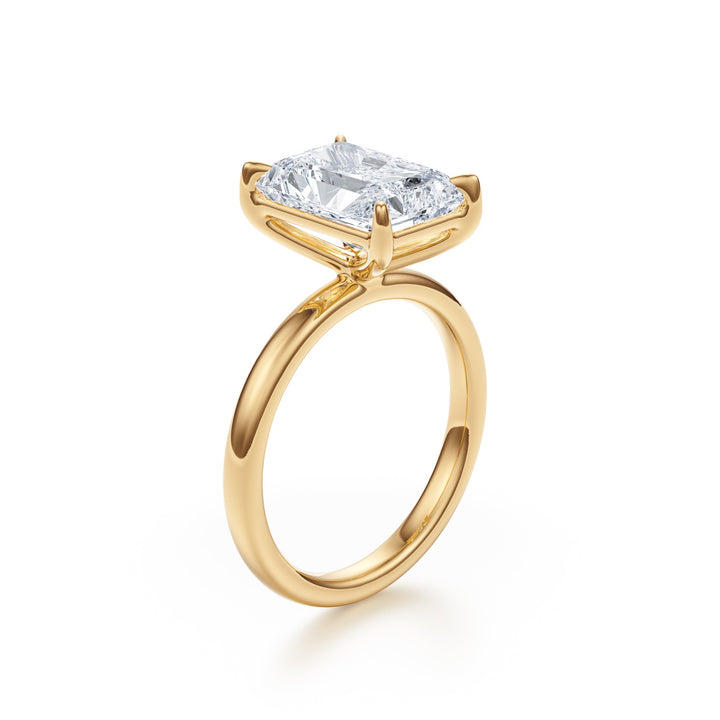 Radiant Cut Solitaire Gold Ring - R1036 in Ring by 18 KARATS