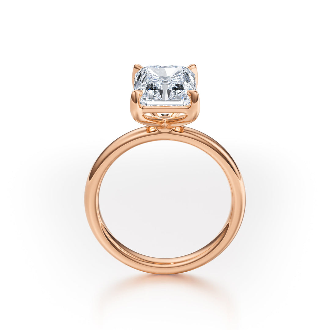 Radiant Cut Solitaire Gold Ring - R1036 in Ring by 18 KARATS