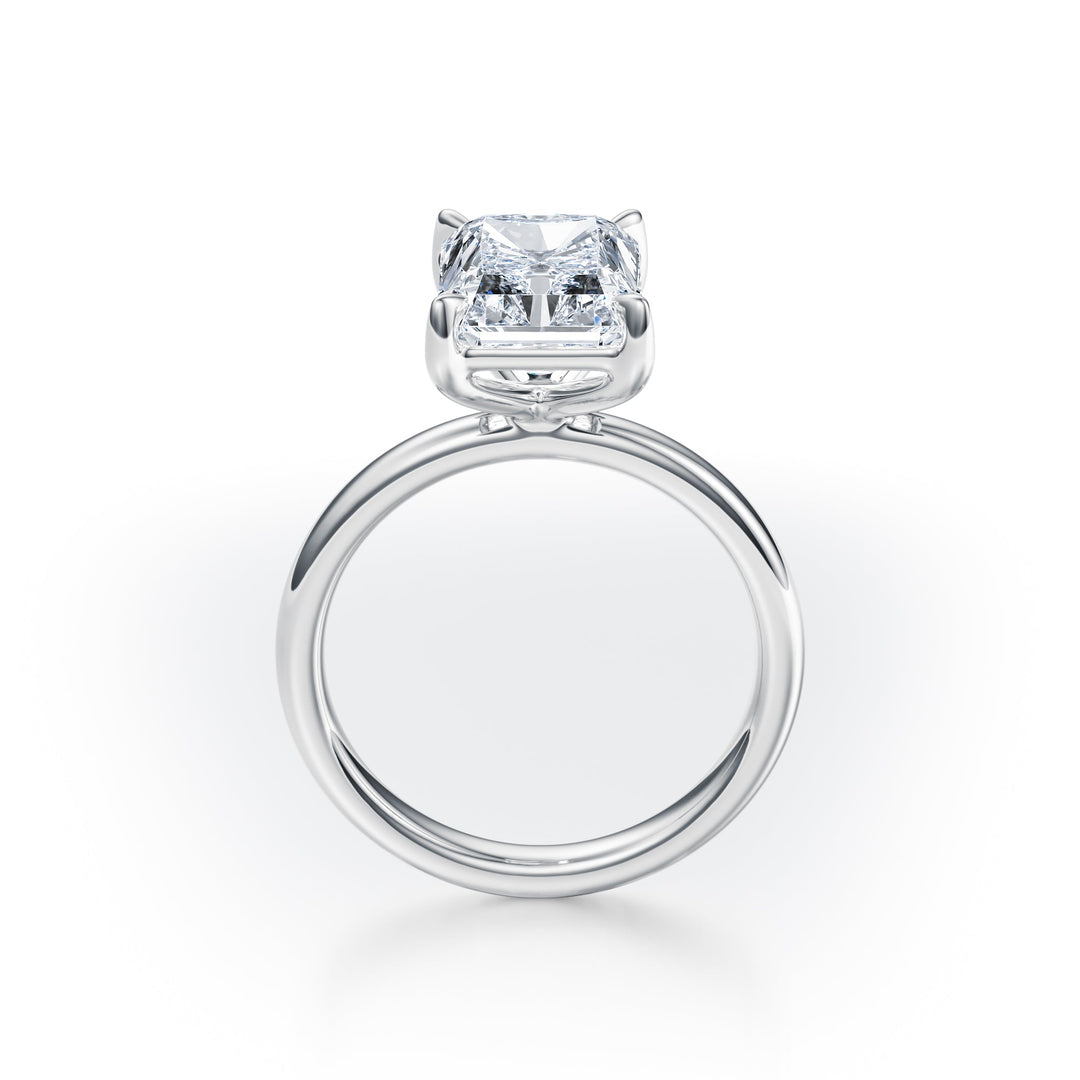 Radiant Cut Solitaire Gold Ring - R1036 in Ring by 18 KARATS