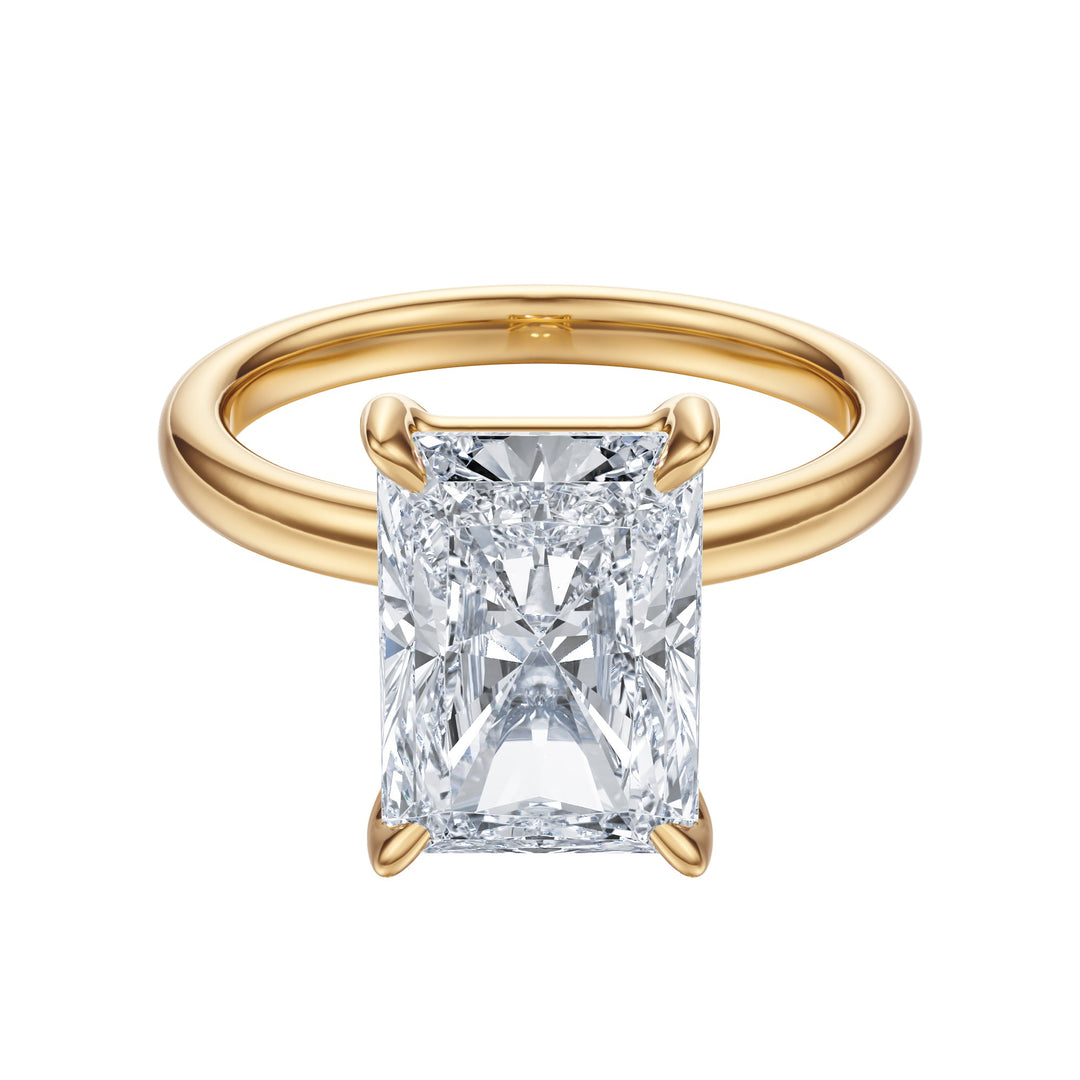 Radiant Cut Solitaire Gold Ring - R1036 in Ring by 18 KARATS