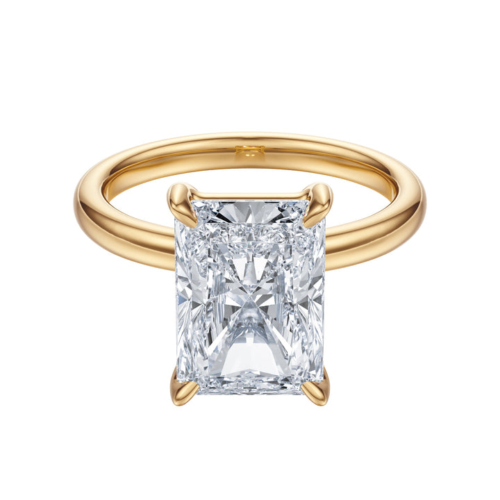 Radiant Cut Solitaire Gold Ring - R1036 in Ring by 18 KARATS