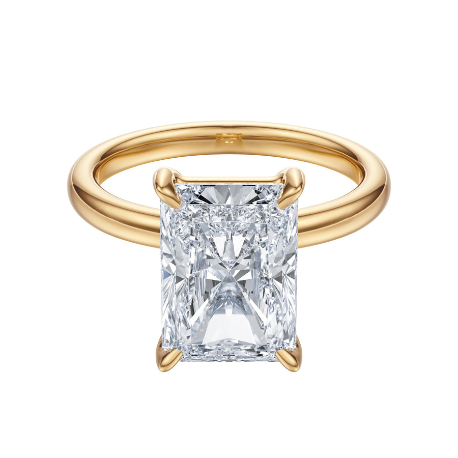Radiant Cut Solitaire Gold Ring - R1036 in Ring by 18 KARATS