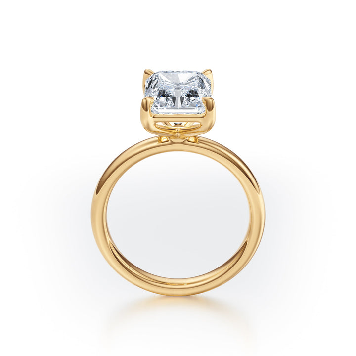 Radiant Cut Solitaire Gold Ring - R1036 in Ring by 18 KARATS