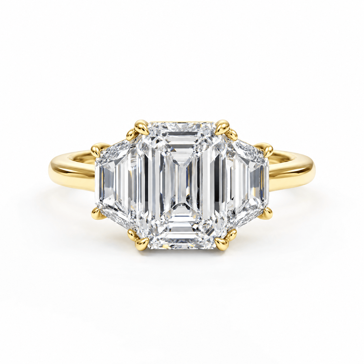 Regent Emerald Three-Stone Engagement Ring in Ring by 18 KARATS INC.
