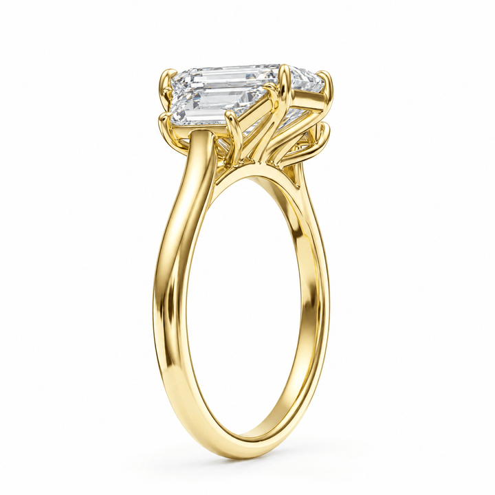 Regent Emerald Three-Stone Engagement Ring in Ring by 18 KARATS INC.