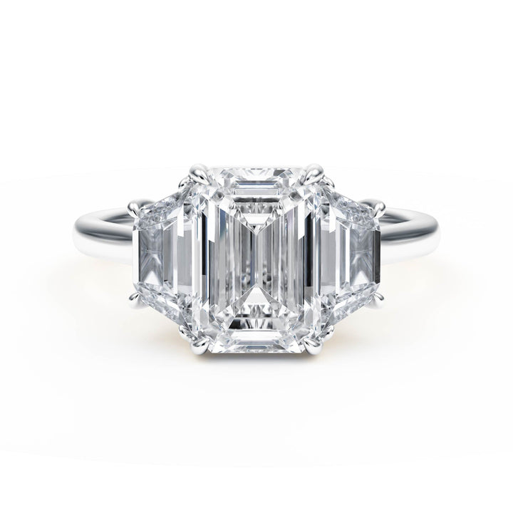 Regent Emerald Three - Stone Engagement Ring - R1089 in Ring by 18 KARATS INC.