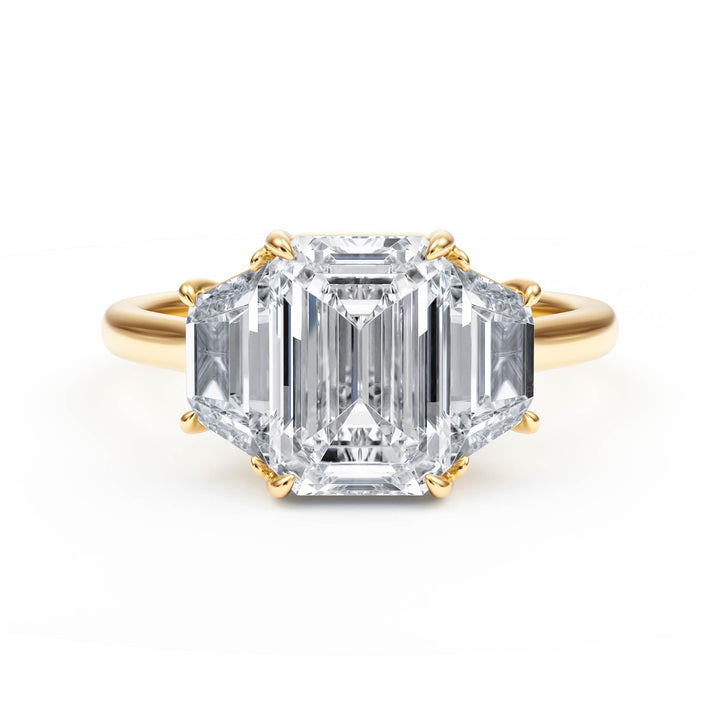 Regent Emerald Three - Stone Engagement Ring - R1089 in Ring by 18 KARATS INC.