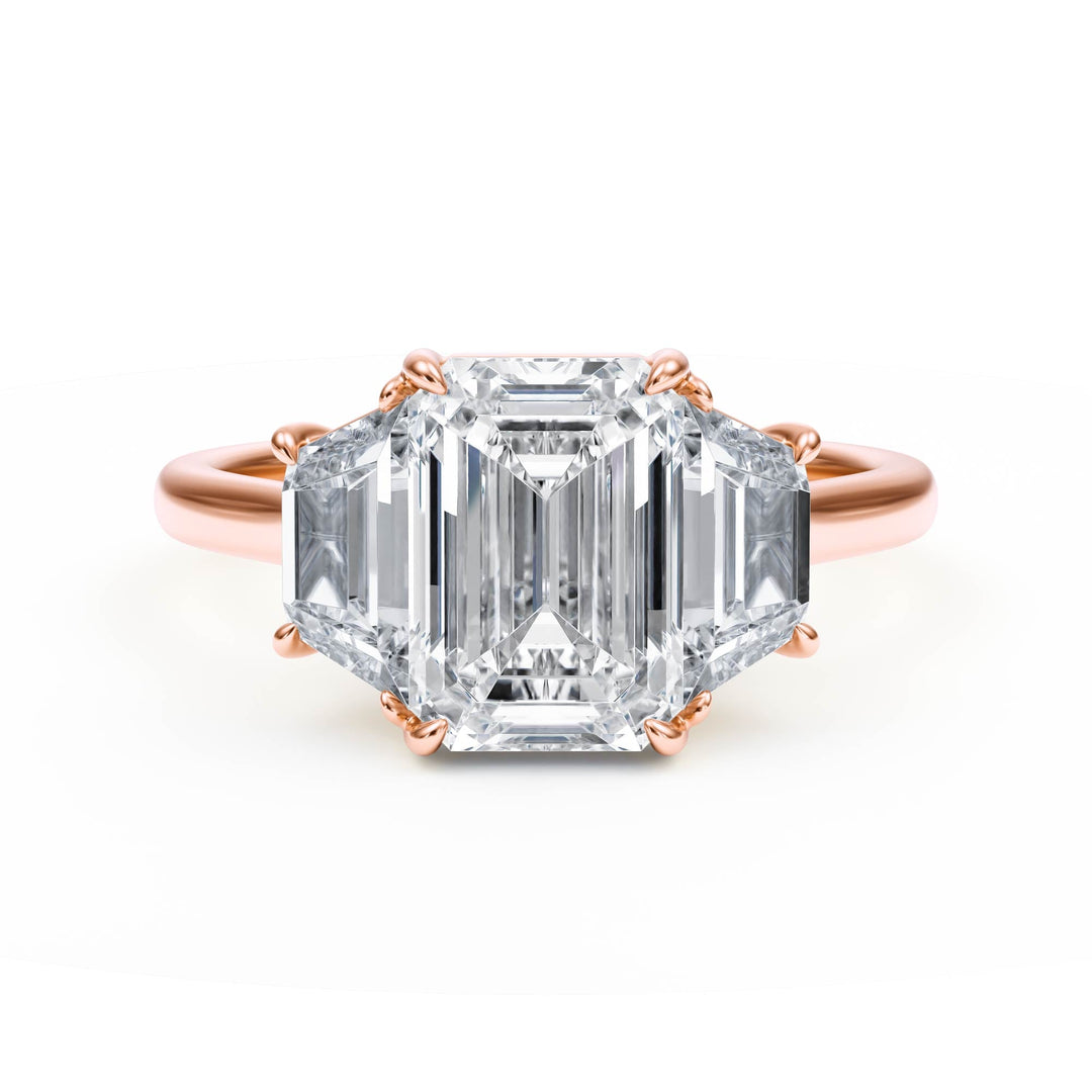 Regent Emerald Three - Stone Engagement Ring - R1089 in Ring by 18 KARATS INC.