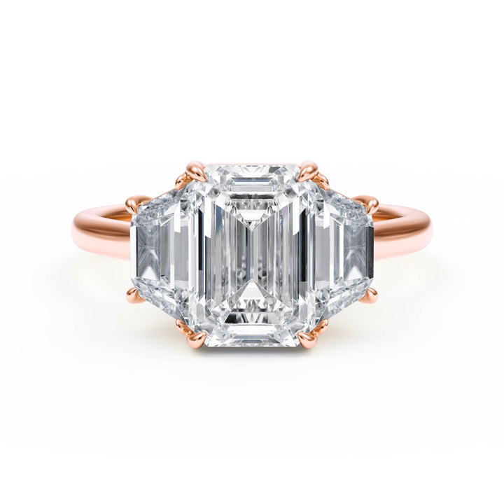 Regent Emerald Three - Stone Engagement Ring - R1089 in Ring by 18 KARATS INC.