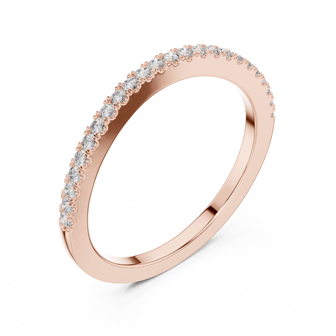 Round 0.21 ctw Diamond Half Eternity Band - B1171 in Wedding Bands by 18 KARATS INC.