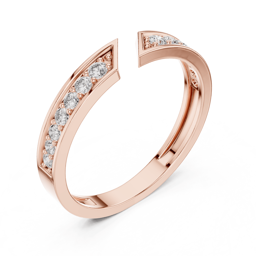 Round 0.24 ctw Diamond Open Band - B1162 in Wedding Bands by 18 KARATS INC.