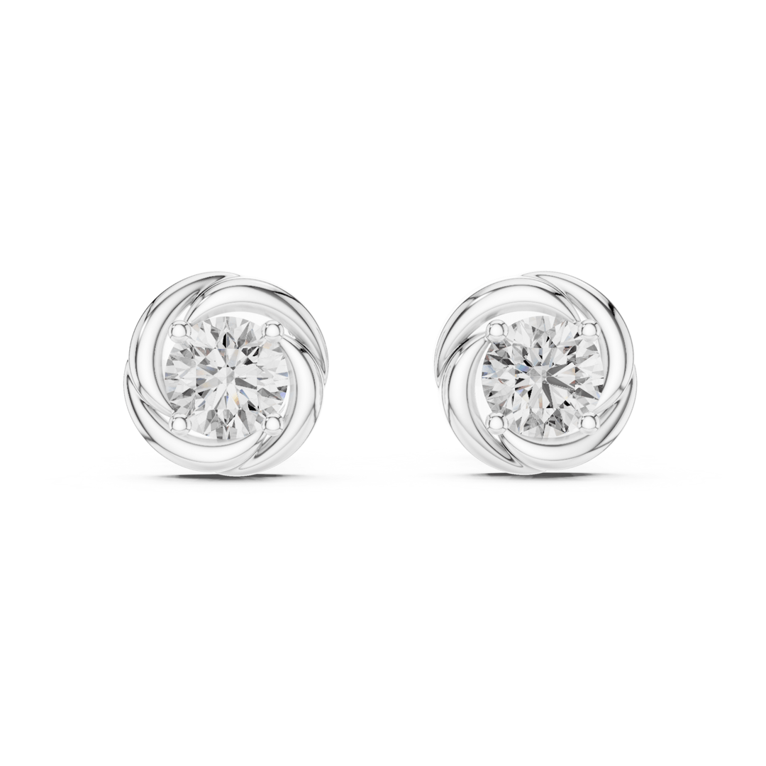 Round 0.48 ctw Diamond Knot Stud Earrings - E1144 in Earrings by 18 KARATS INC.