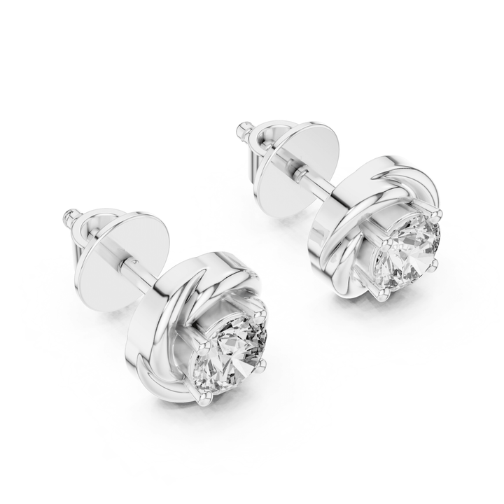 Round 0.48 ctw Diamond Knot Stud Earrings - E1144 in Earrings by 18 KARATS INC.