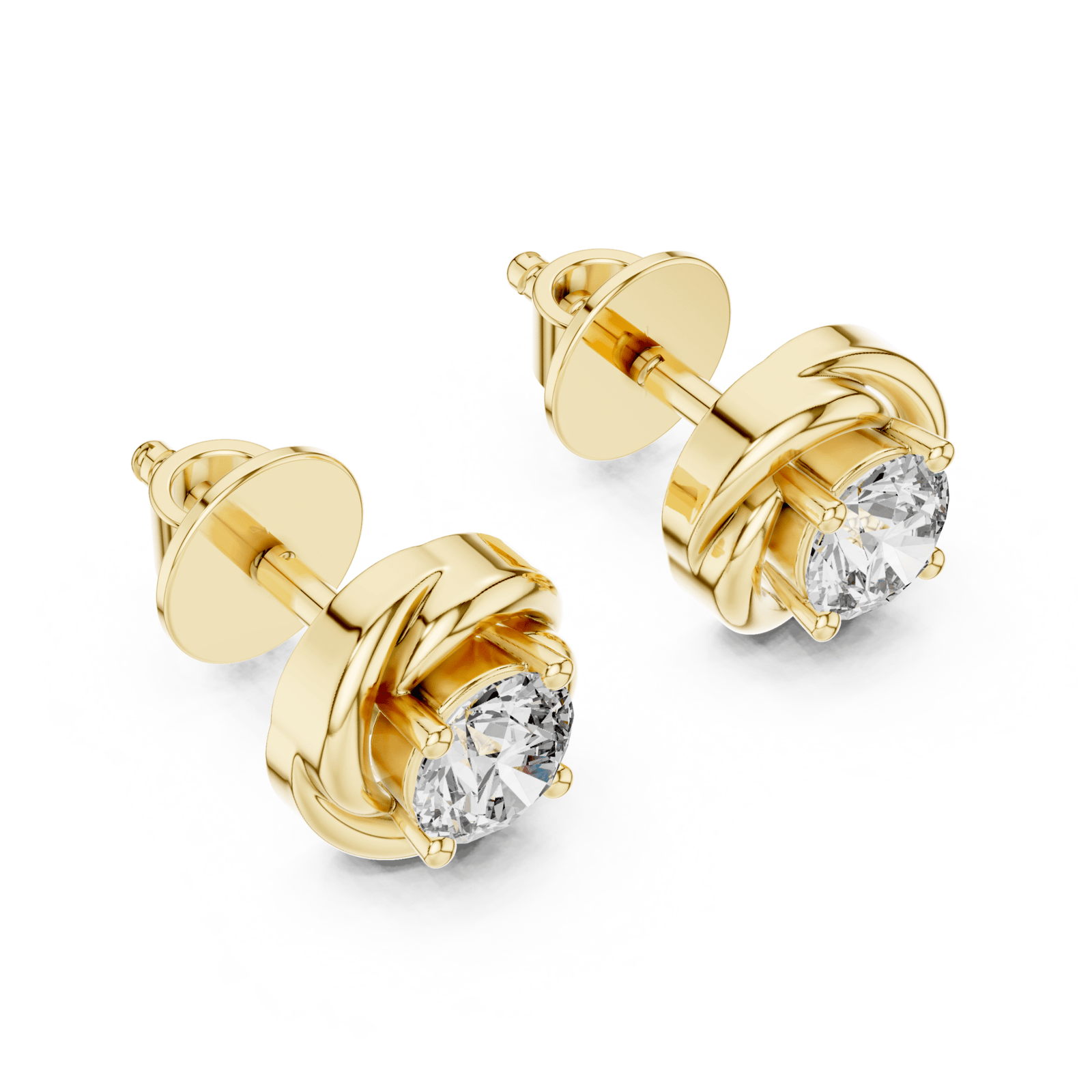 Round 0.48 ctw Diamond Knot Stud Earrings - E1144 in Earrings by 18 KARATS INC.