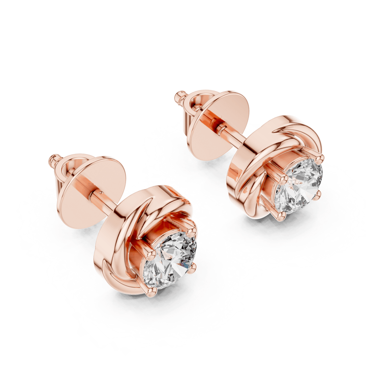 Round 0.48 ctw Diamond Knot Stud Earrings - E1144 in Earrings by 18 KARATS INC.