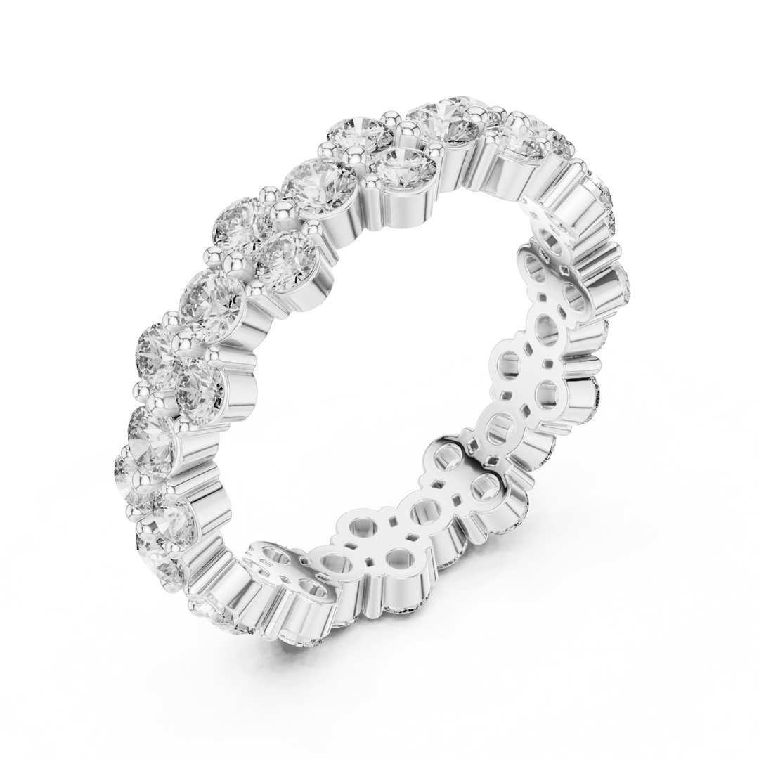 Round 1.97 ctw Diamond Cluster Eternity Band - B1157 in Wedding Bands by 18 KARATS INC.