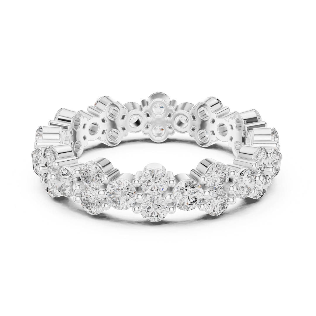 Round 1.97 ctw Diamond Cluster Eternity Band - B1157 in Wedding Bands by 18 KARATS INC.