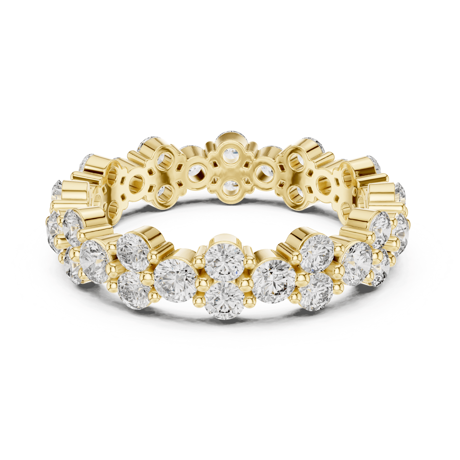 Round 1.97 ctw Diamond Cluster Eternity Band - B1157 in Wedding Bands by 18 KARATS INC.
