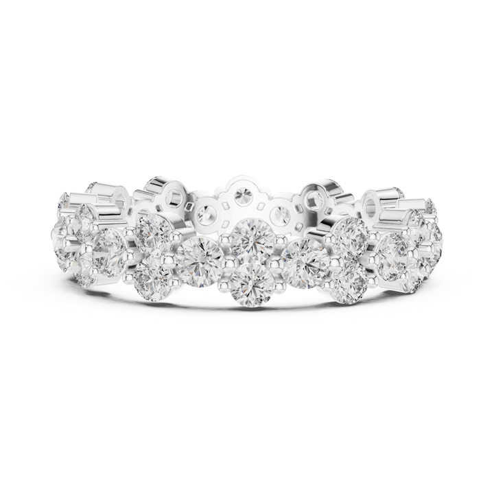 Round 1.97 ctw Diamond Cluster Eternity Band - B1157 in Wedding Bands by 18 KARATS INC.