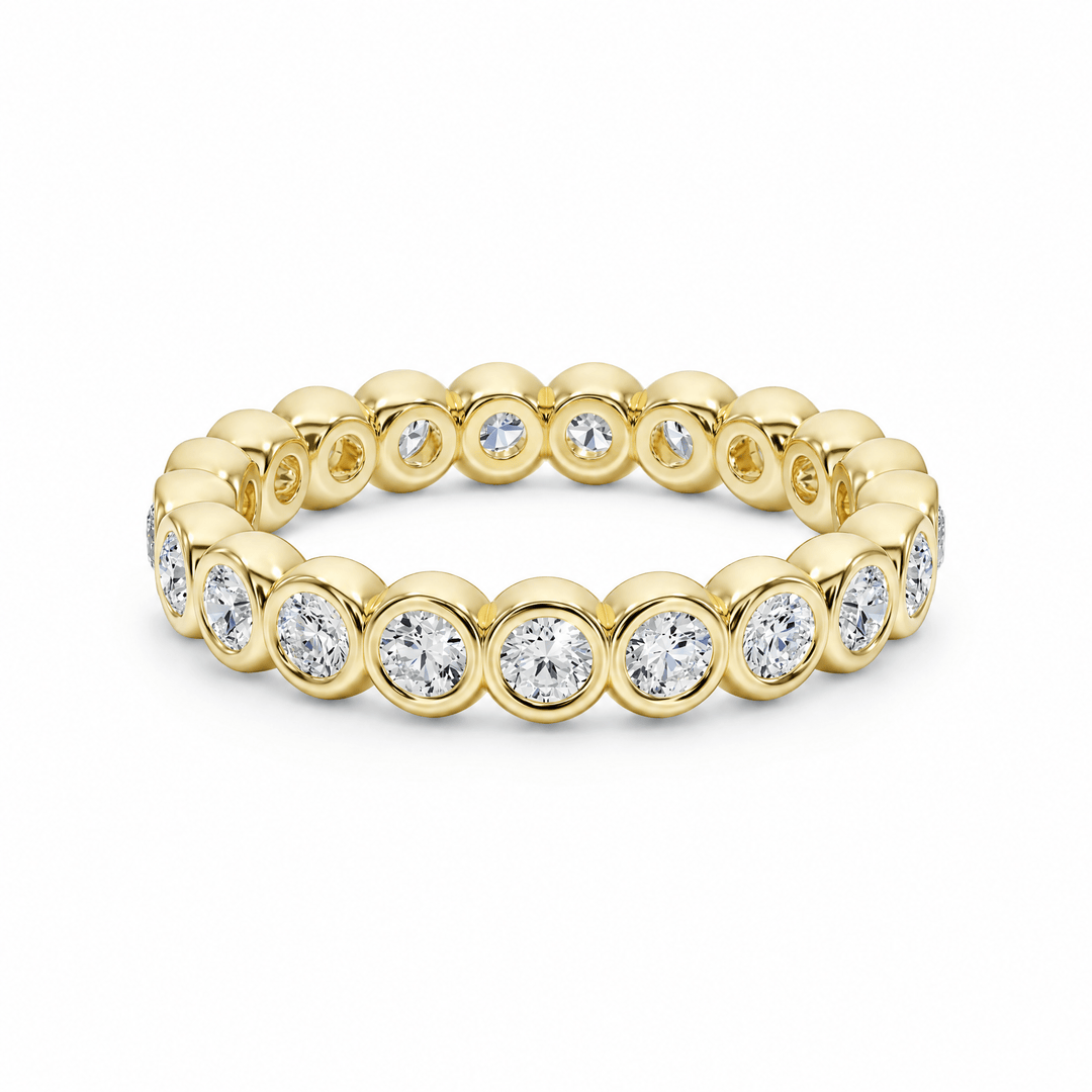 Round Bezel Diamond Wedding Band in Wedding Bands by 18 KARATS INC.