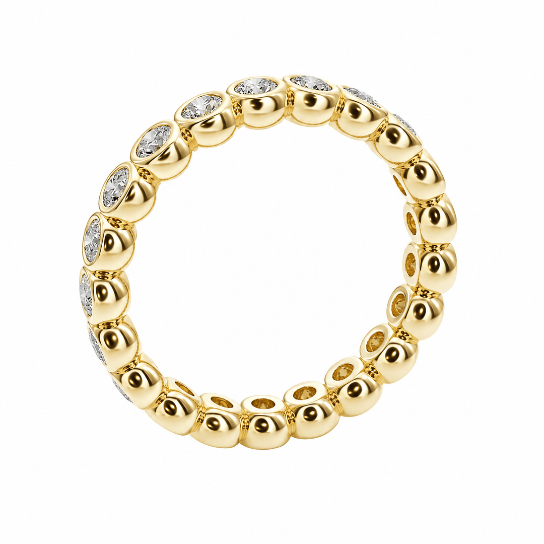 Round Bezel Diamond Wedding Band in Wedding Bands by 18 KARATS INC.