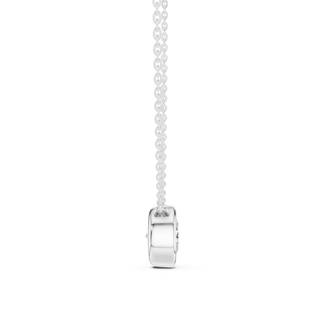 Round Cut Diamond Bezel Solitaire - P1135RD in Necklace by 18 KARATS INC.