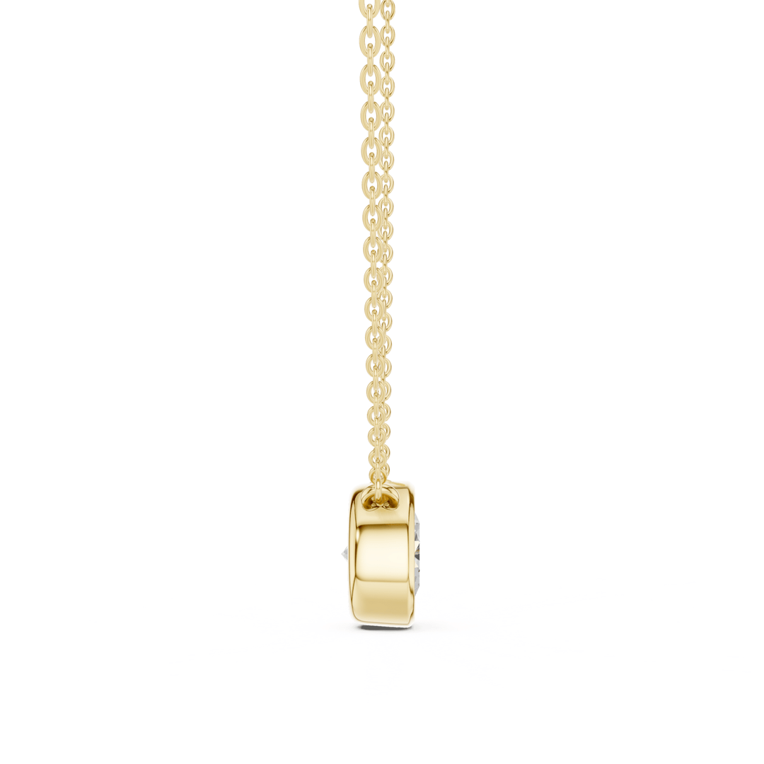 Round Cut Diamond Bezel Solitaire - P1135RD in Necklace by 18 KARATS INC.