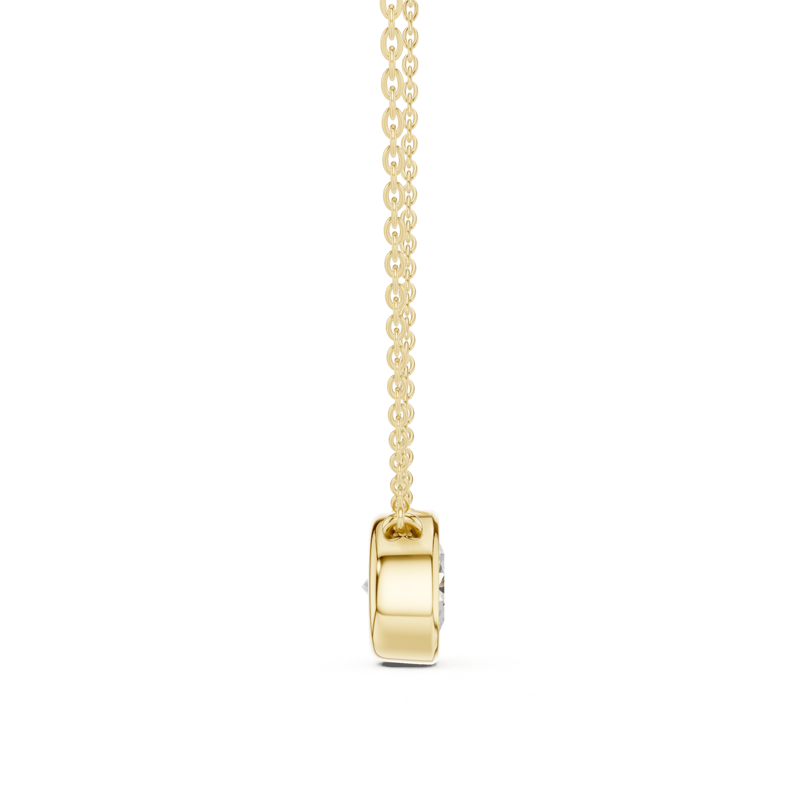 Round Cut Diamond Bezel Solitaire - P1135RD in Necklace by 18 KARATS INC.