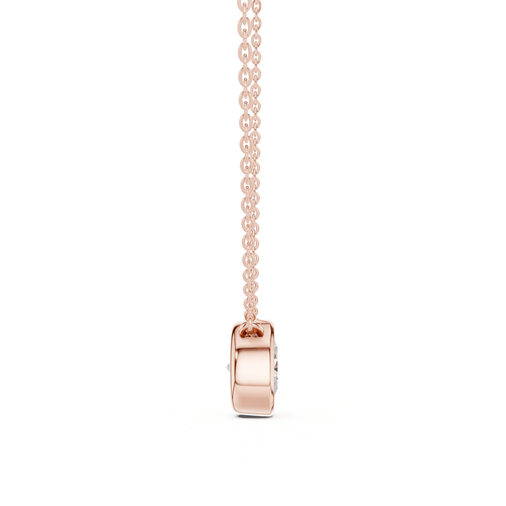 Round Cut Diamond Bezel Solitaire - P1135RD in Necklace by 18 KARATS INC.