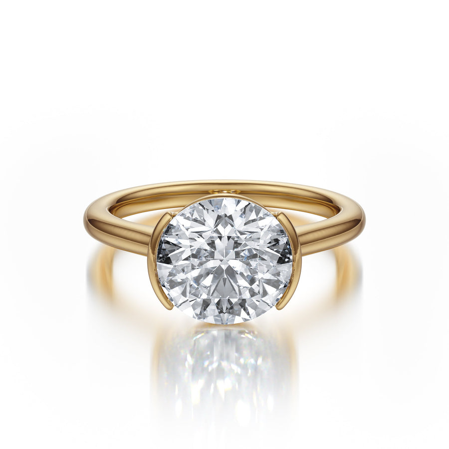 Round Diamond Ring - R1035 in Ring by 18 KARATS