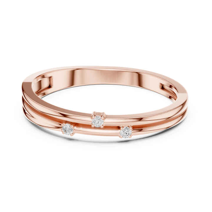Round Diamond Station Band - B1146 in Wedding Bands by 18 KARATS INC.