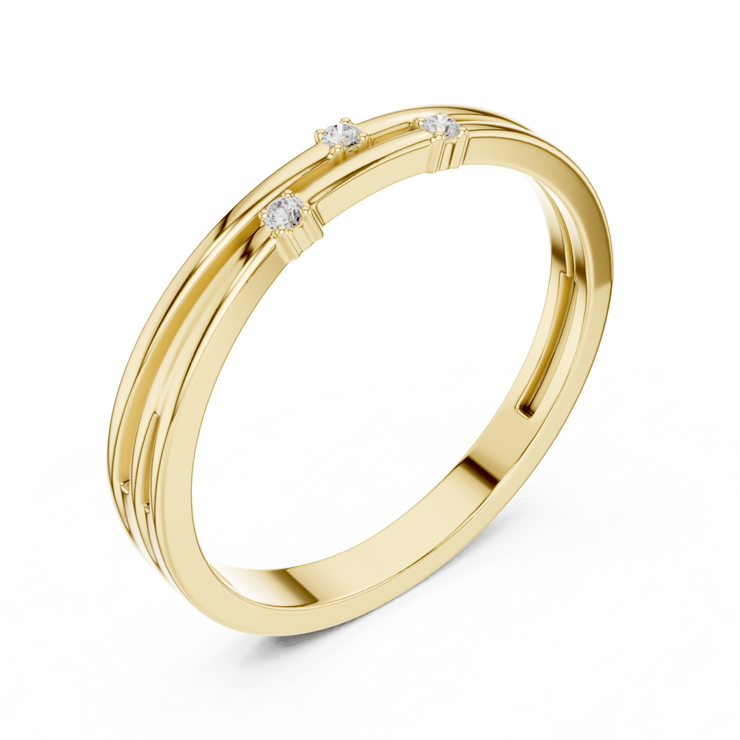 Round Diamond Station Band - B1146 in Wedding Bands by 18 KARATS INC.