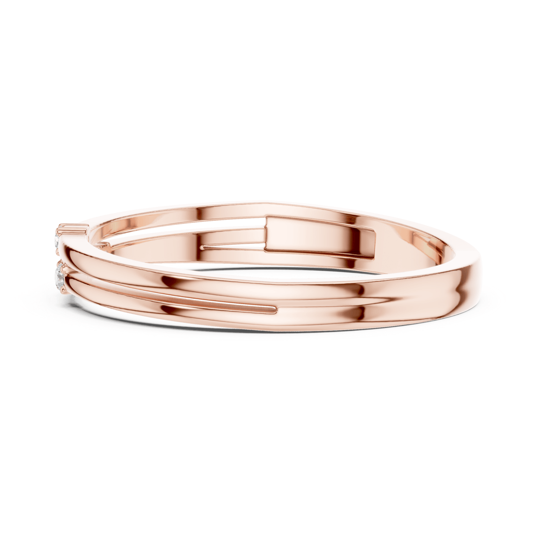 Round Diamond Station Band - B1146 in Wedding Bands by 18 KARATS INC.
