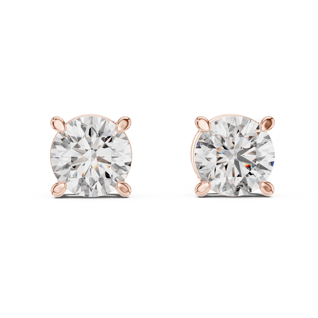 Round Diamond Stud Earrings - E1151 in Earrings by 18 KARATS INC.
