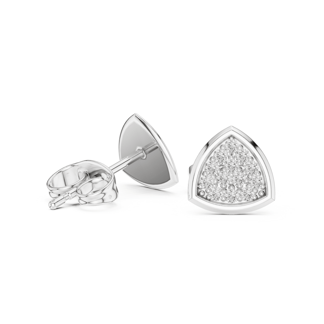 Round Diamond Triangle-Shaped Stud Earrings - E1159 in Earrings by 18 KARATS INC.