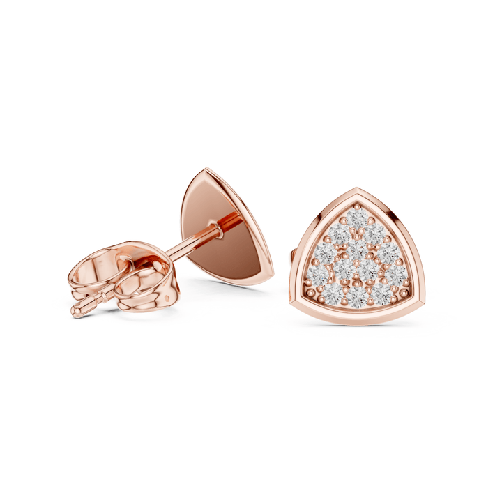 Round Diamond Triangle-Shaped Stud Earrings - E1159 in Earrings by 18 KARATS INC.
