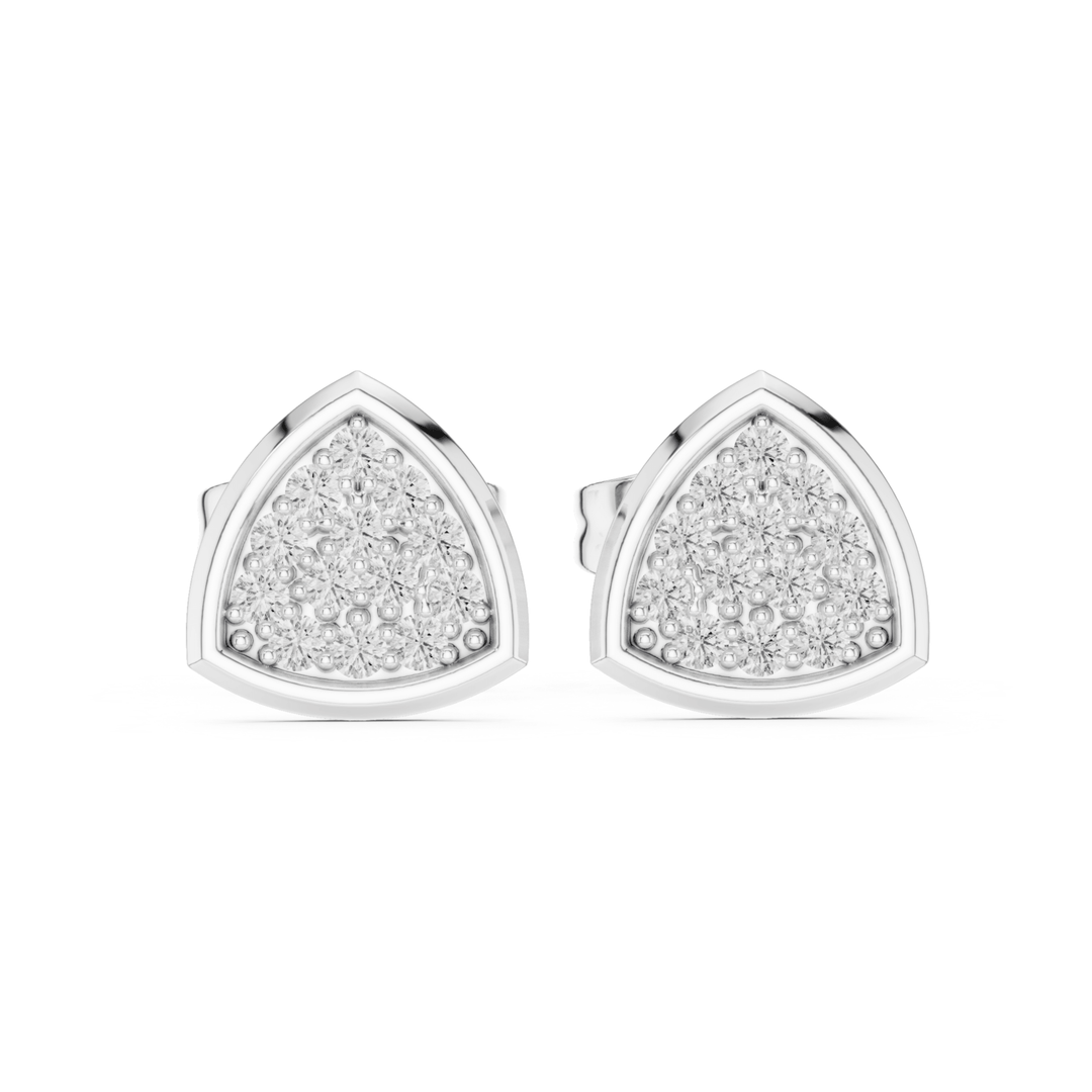 Round Diamond Triangle-Shaped Stud Earrings - E1159 in Earrings by 18 KARATS INC.