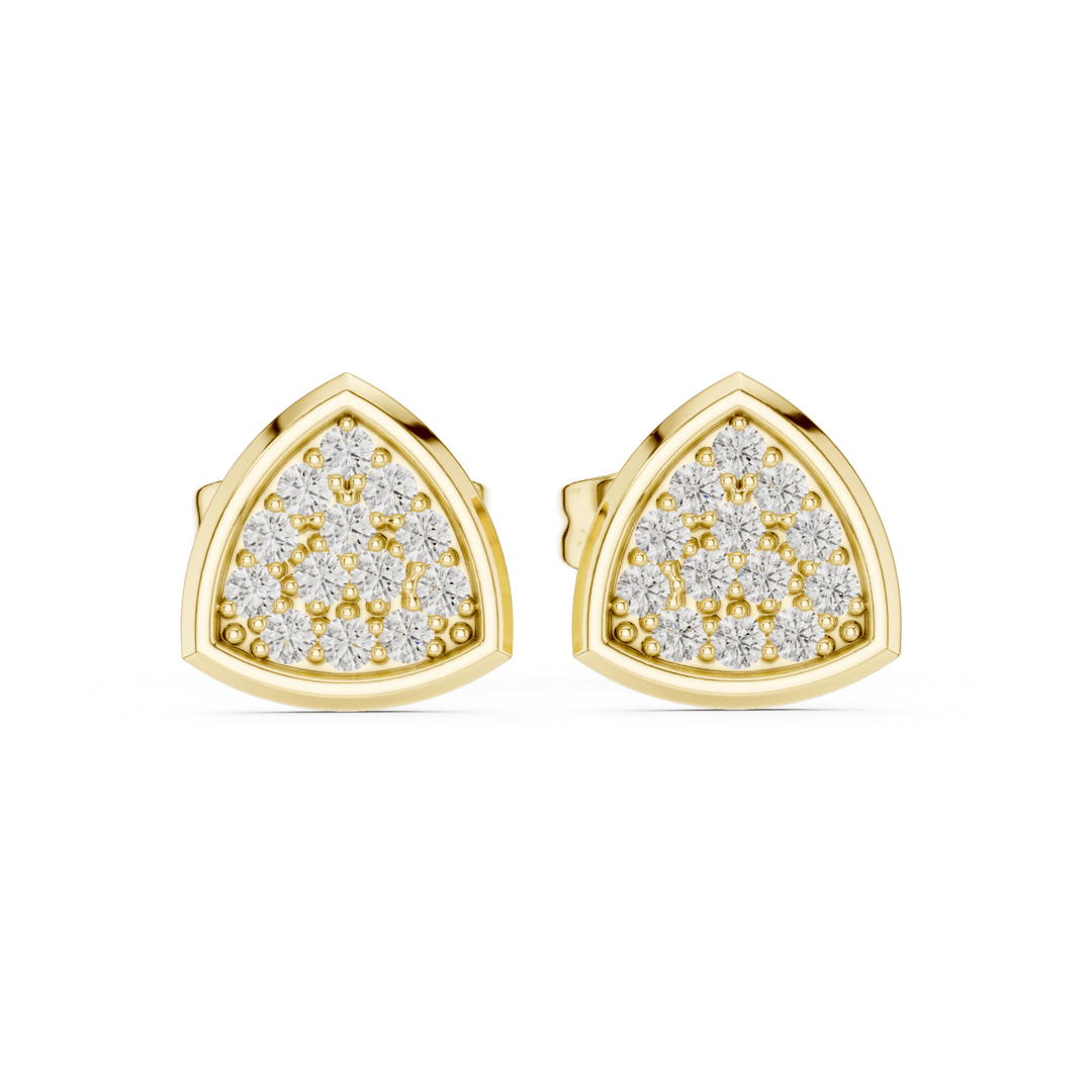 Round Diamond Triangle-Shaped Stud Earrings - E1159 in Earrings by 18 KARATS INC.