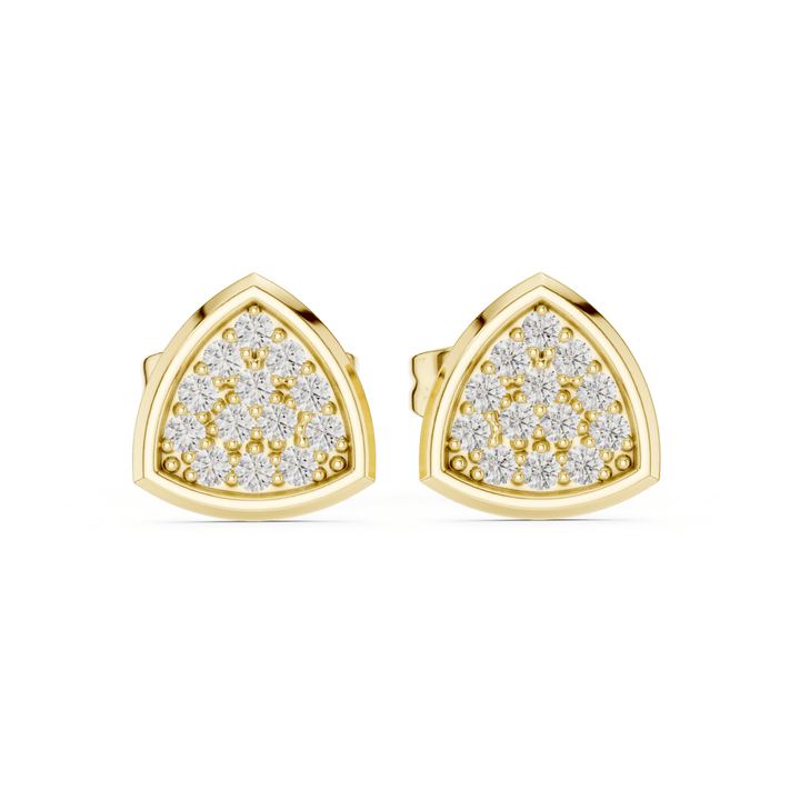 Round Diamond Triangle-Shaped Stud Earrings - E1159 in Earrings by 18 KARATS INC.