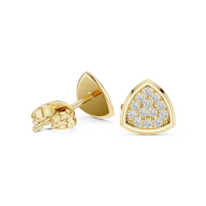Round Diamond Triangle-Shaped Stud Earrings - E1159 in Earrings by 18 KARATS INC.