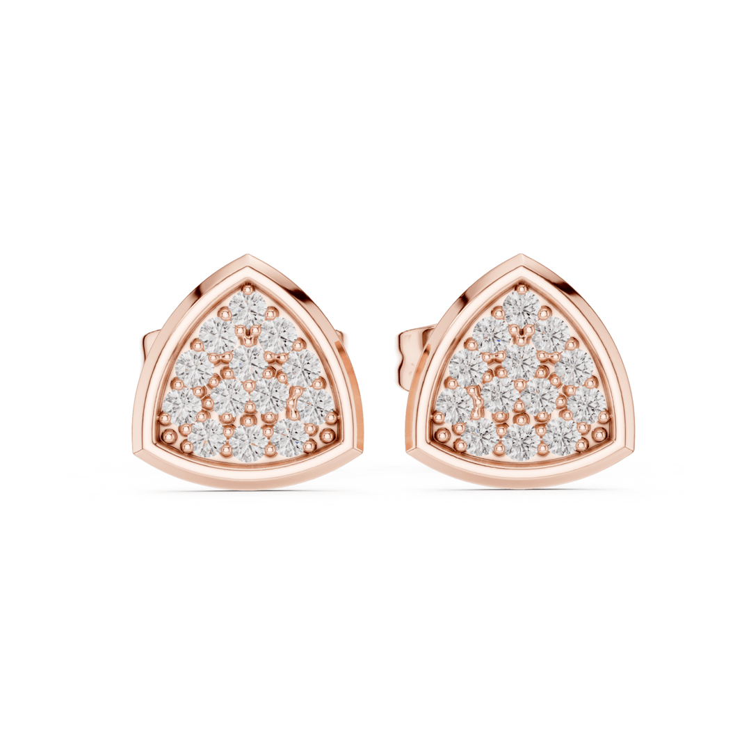 Round Diamond Triangle-Shaped Stud Earrings - E1159 in Earrings by 18 KARATS INC.