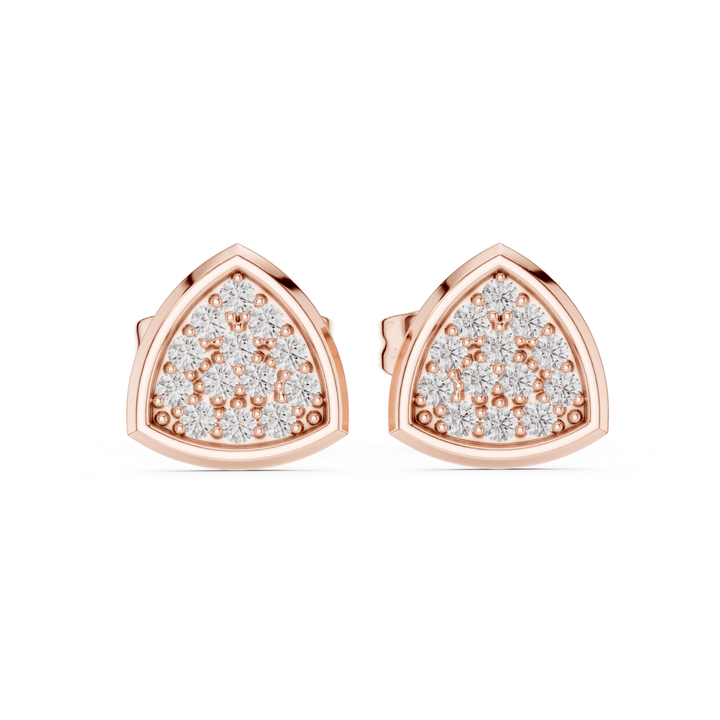 Round Diamond Triangle-Shaped Stud Earrings - E1159 in Earrings by 18 KARATS INC.