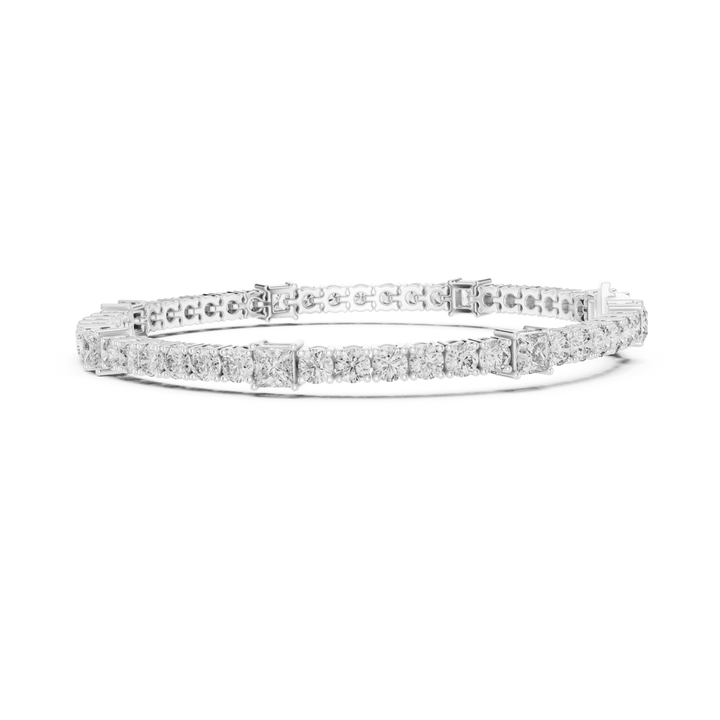 Round & Princess 6.6 ctw Lab Diamond Tennis Bracelet - BC118 in Bracelet by 18 KARATS INC.