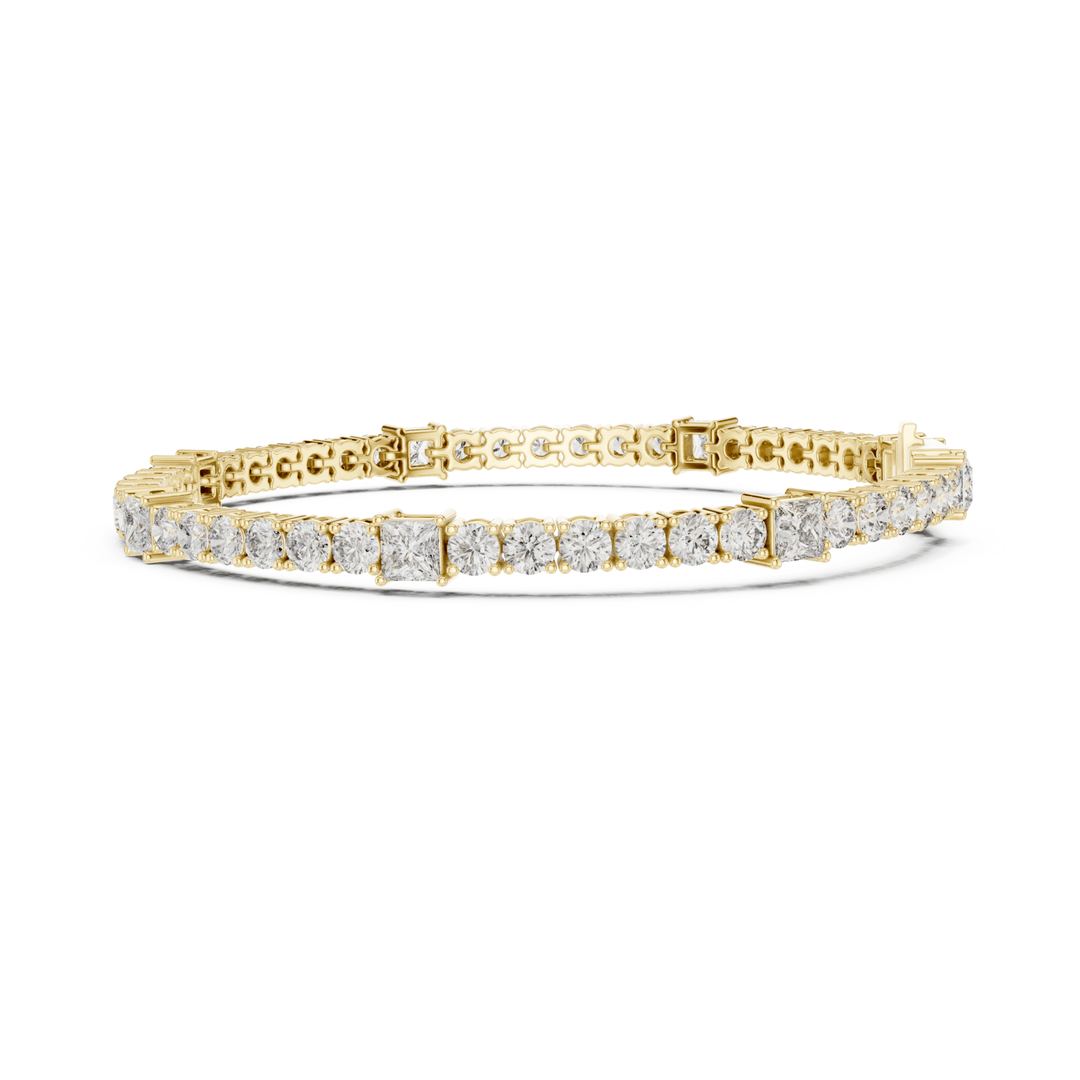 Round & Princess 6.6 ctw Lab Diamond Tennis Bracelet - BC118 in Bracelet by 18 KARATS INC.