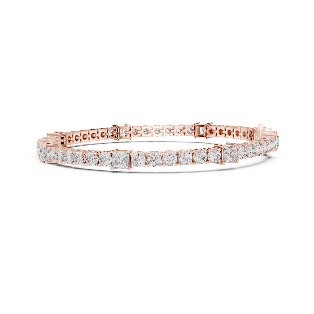 Round & Princess 6.6 ctw Lab Diamond Tennis Bracelet - BC118 in Bracelet by 18 KARATS INC.