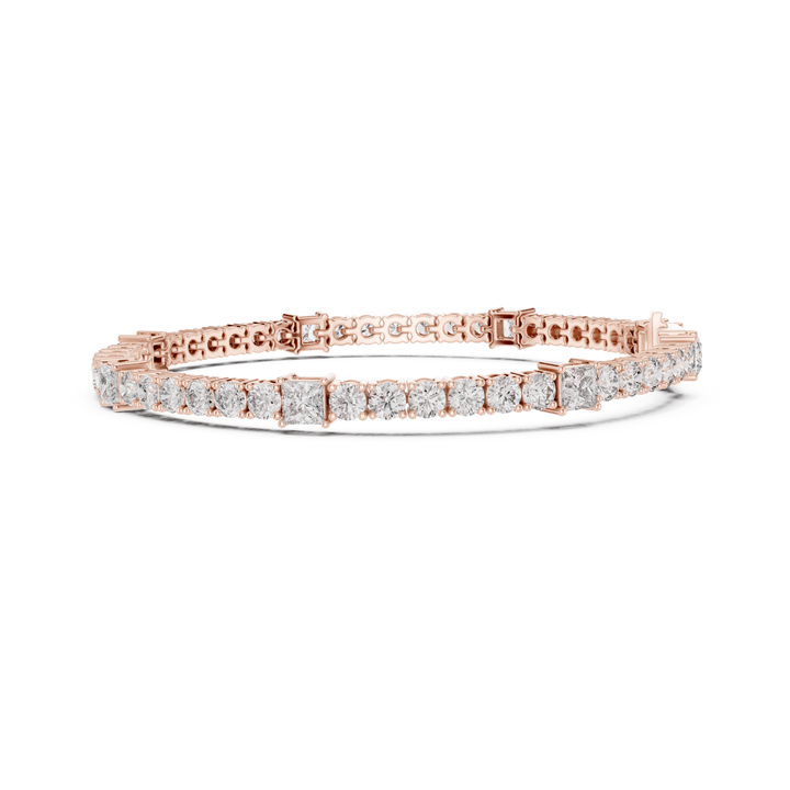 Round & Princess 6.6 ctw Lab Diamond Tennis Bracelet - BC118 in Bracelet by 18 KARATS INC.