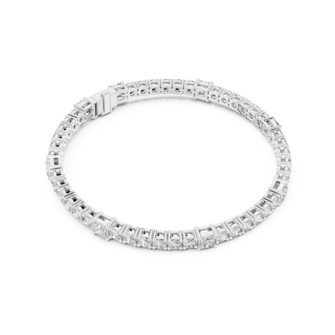 Round & Princess 6.6 ctw Lab Diamond Tennis Bracelet - BC118 in Bracelet by 18 KARATS INC.